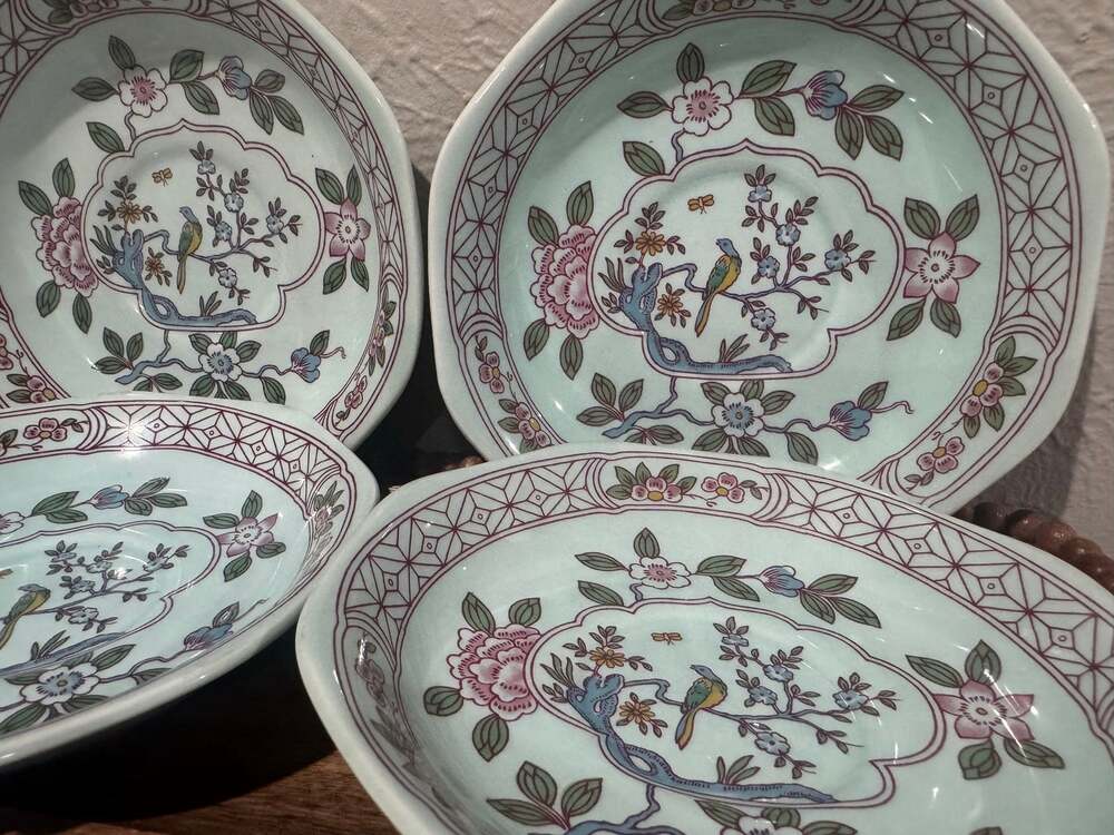 Adams Calyx Ware Ironstone Singapore Bird Saucers 4